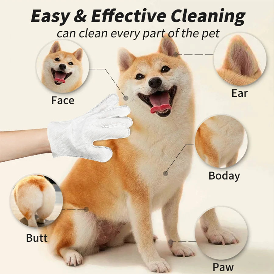 Pet cleaning gloves wipes