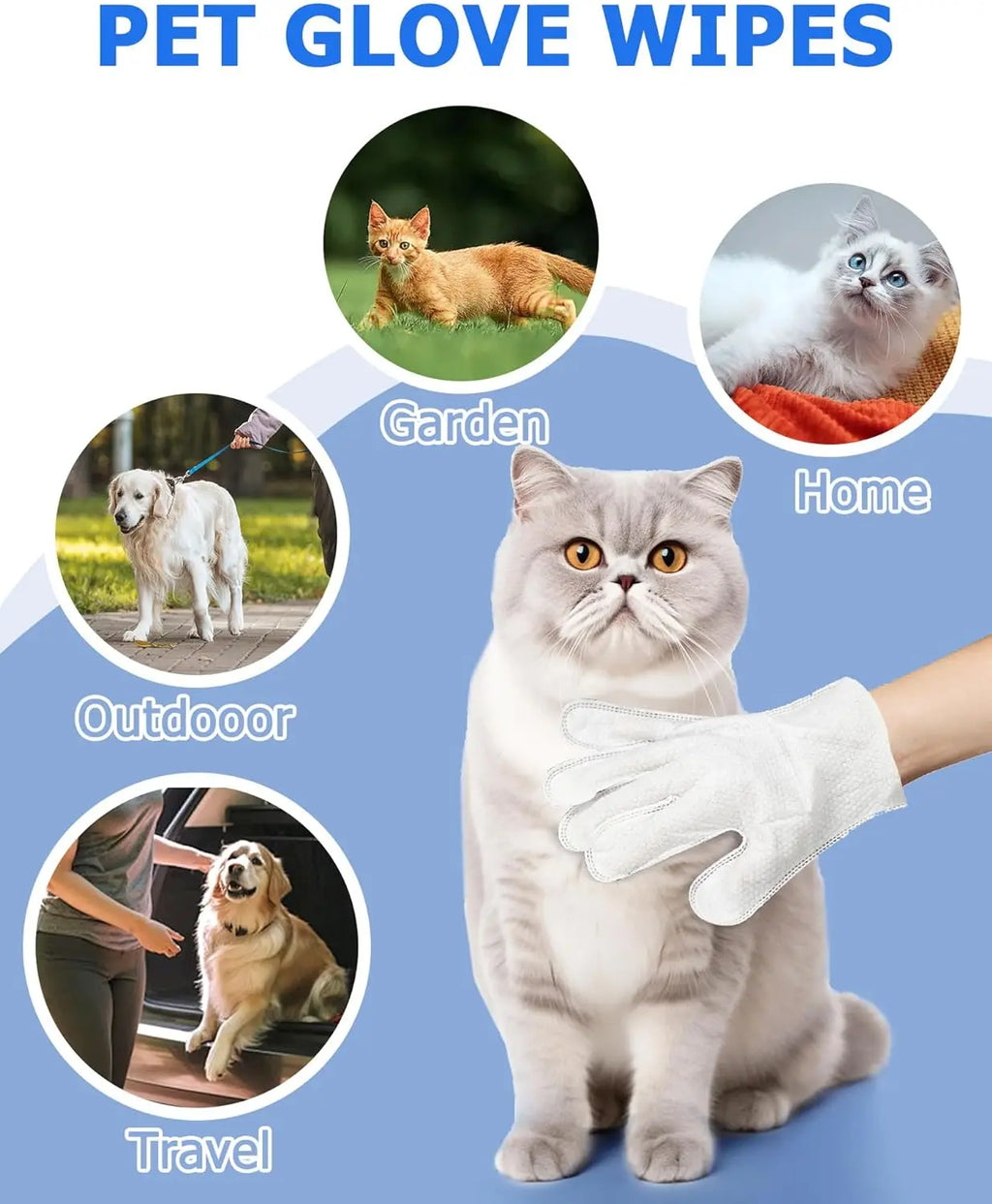 Pet cleaning gloves wipes
