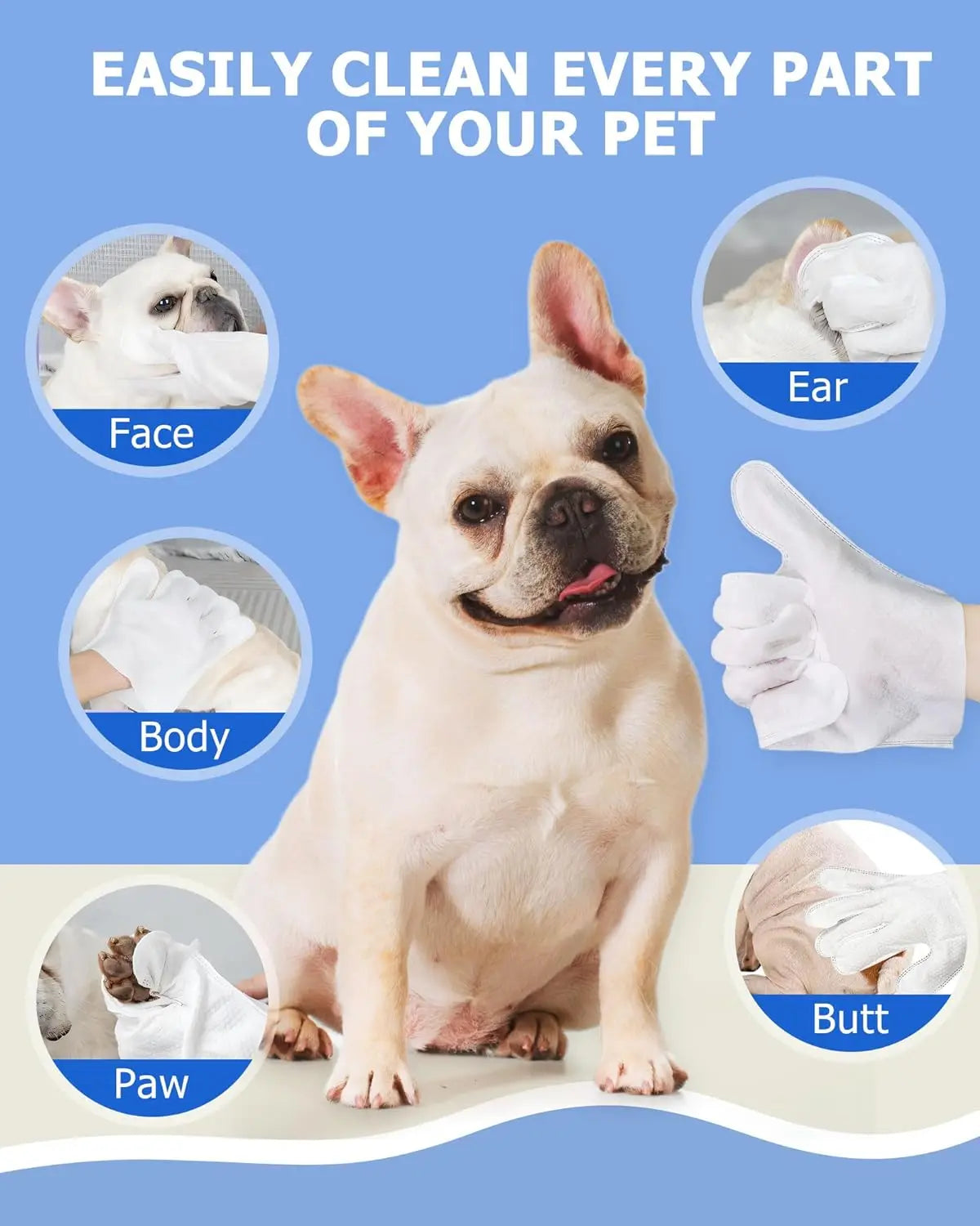 Pet cleaning gloves wipes
