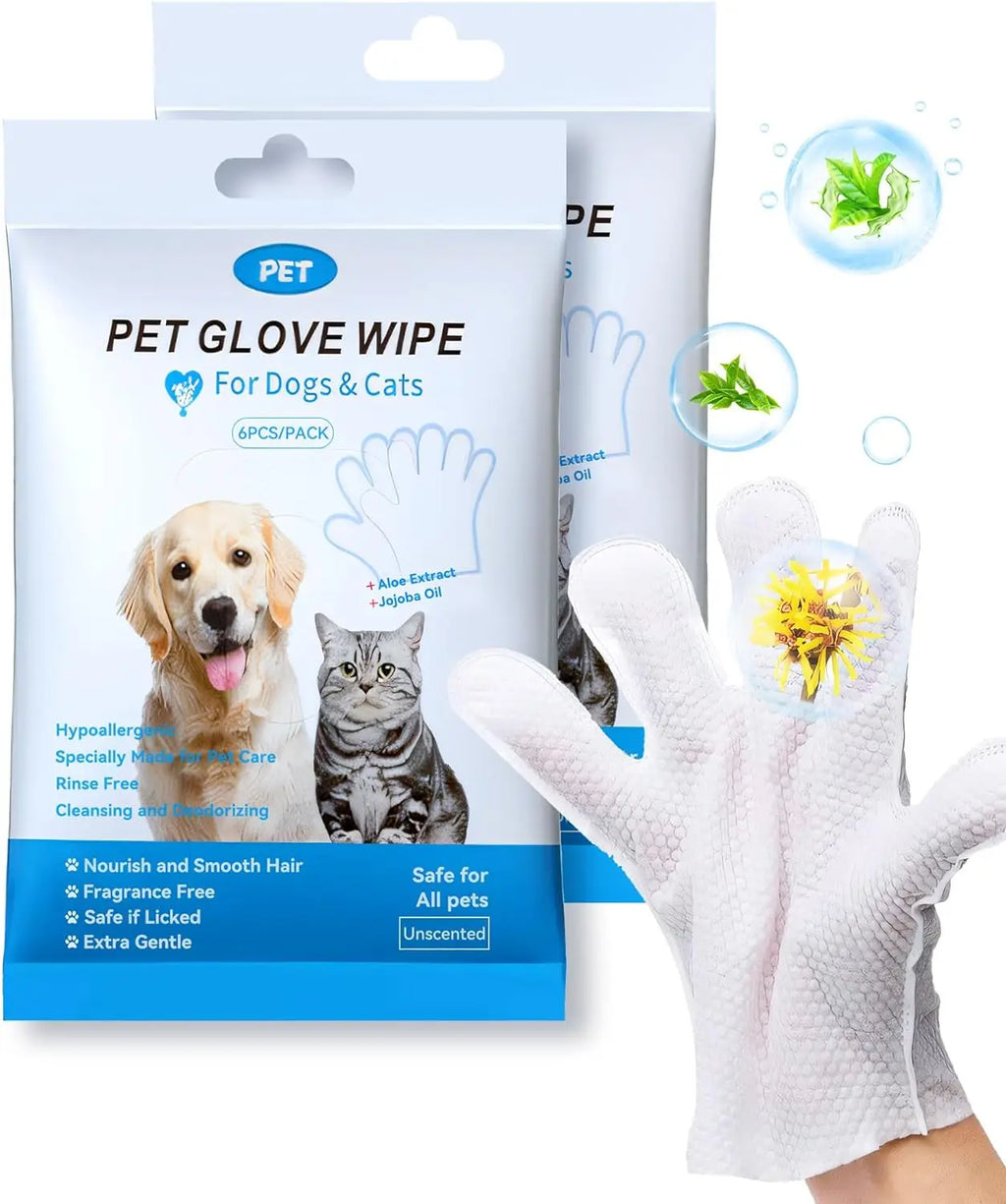 Pet cleaning gloves wipes