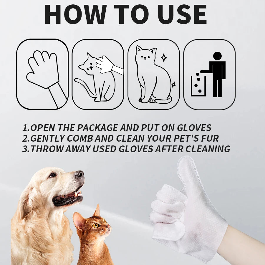 Pet cleaning gloves wipes